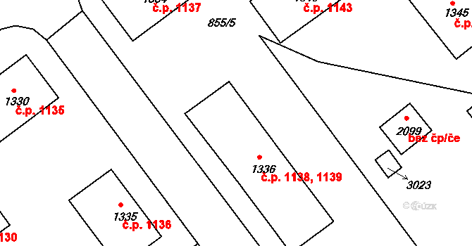 Ústí nad Orlicí 1138,1139 na parcele st. 1336 v KÚ Ústí nad Orlicí, Katastrální mapa