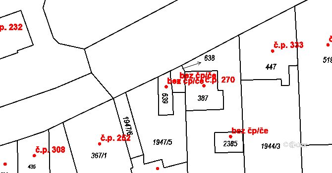Hranice 41762274 na parcele st. 639 v KÚ Drahotuše, Katastrální mapa