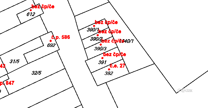 Blatnice pod Svatým Antonínkem 43492274 na parcele st. 390/3 v KÚ Blatnice pod Svatým Antonínkem, Katastrální mapa