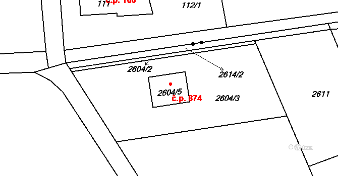 Horní Těrlicko 874, Těrlicko na parcele st. 2604/5 v KÚ Horní Těrlicko, Katastrální mapa
