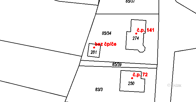 Letiny 54647274 na parcele st. 281 v KÚ Letiny, Katastrální mapa