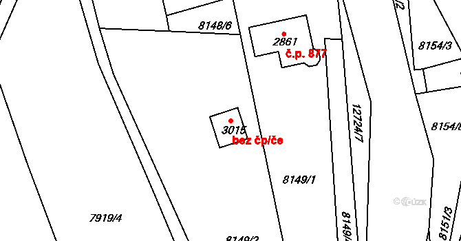 Nový Hrozenkov 71379274 na parcele st. 3015 v KÚ Nový Hrozenkov, Katastrální mapa