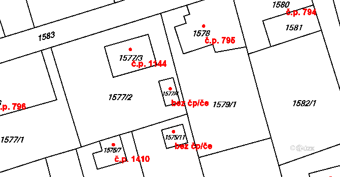 Havířov 91983274 na parcele st. 1577/4 v KÚ Prostřední Suchá, Katastrální mapa