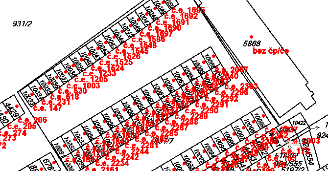 Hodonín 2028 na parcele st. 10061 v KÚ Hodonín, Katastrální mapa