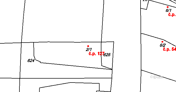 Chvalovice 127, Kovanice na parcele st. 2/1 v KÚ Chvalovice u Nymburka, Katastrální mapa