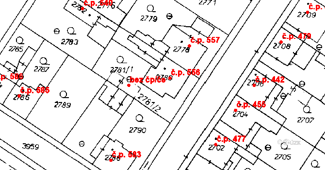Poděbrady III 556, Poděbrady na parcele st. 2780 v KÚ Poděbrady, Katastrální mapa