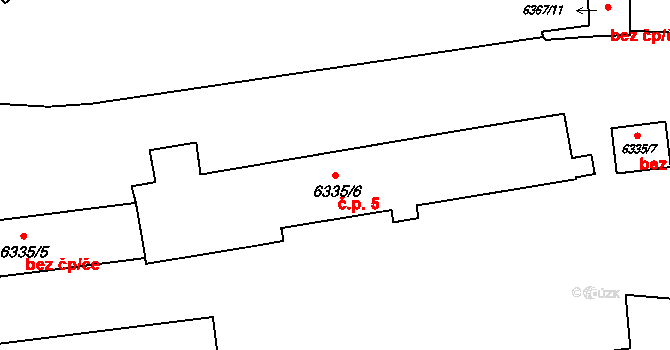 Doly 5, Karviná na parcele st. 6335/6 v KÚ Karviná-Doly, Katastrální mapa