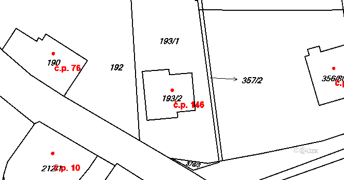 Habrůvka 146 na parcele st. 193/2 v KÚ Habrůvka, Katastrální mapa