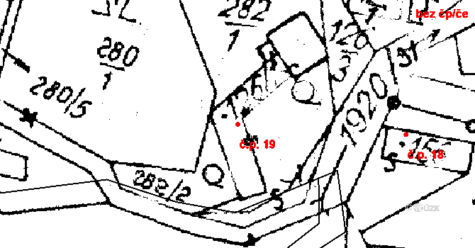Kašava 19 na parcele st. 126/1 v KÚ Kašava, Katastrální mapa