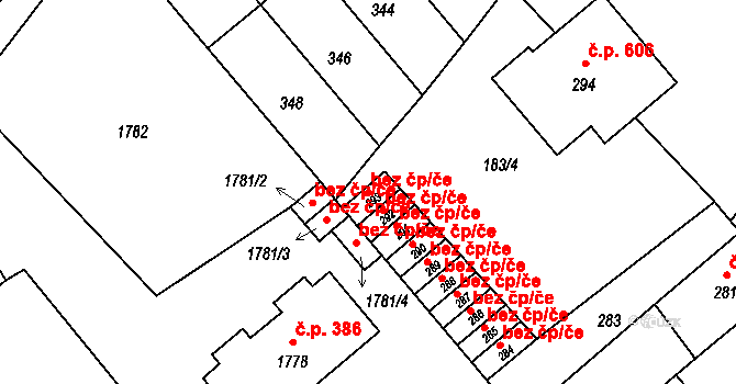 Lednice 40769275 na parcele st. 293 v KÚ Lednice na Moravě, Katastrální mapa