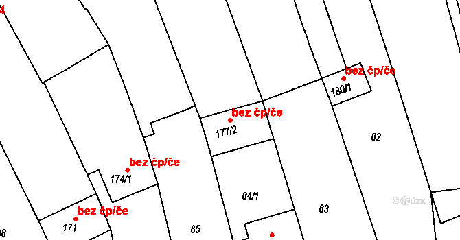Žeravice 44588275 na parcele st. 177/2 v KÚ Žeravice u Kyjova, Katastrální mapa