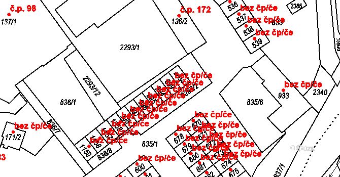 Hanušovice 44866275 na parcele st. 899 v KÚ Hanušovice, Katastrální mapa