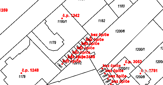 Teplice 45132275 na parcele st. 1180/7 v KÚ Teplice, Katastrální mapa