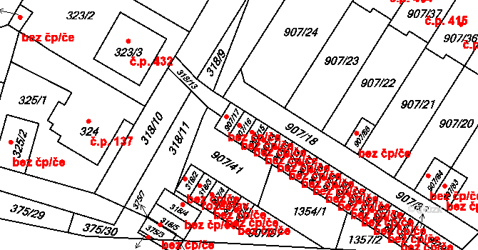 Plzeň 46289275 na parcele st. 907/16 v KÚ Křimice, Katastrální mapa