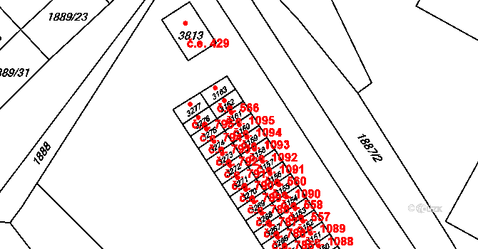 Náchod 1093 na parcele st. 3160 v KÚ Náchod, Katastrální mapa
