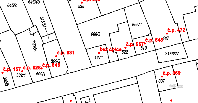 Lišov 48928275 na parcele st. 1271 v KÚ Lišov, Katastrální mapa