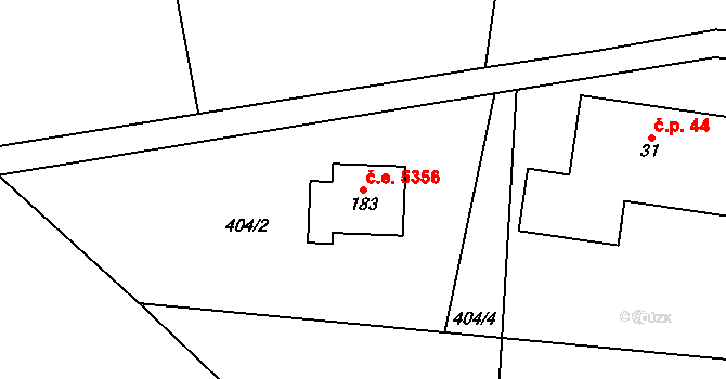 Žirecká Podstráň 5356, Dvůr Králové nad Labem na parcele st. 183 v KÚ Žirecká Podstráň, Katastrální mapa