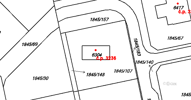 Šumperk 3236 na parcele st. 6304 v KÚ Šumperk, Katastrální mapa