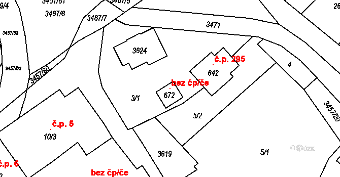 Lačnov 99635275 na parcele st. 672 v KÚ Lačnov, Katastrální mapa