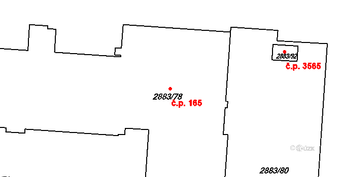 Přerov I-Město 165, Přerov na parcele st. 2883/78 v KÚ Přerov, Katastrální mapa