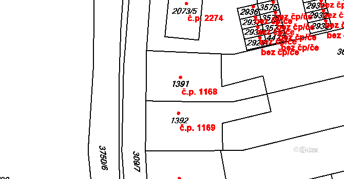 Břeclav 1168 na parcele st. 1391 v KÚ Břeclav, Katastrální mapa