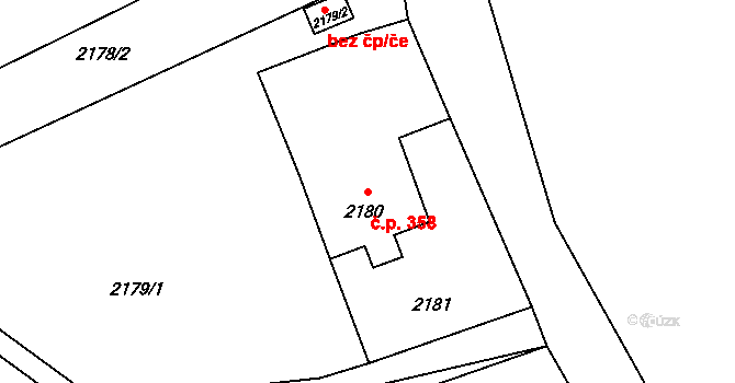Mizerov 358, Karviná na parcele st. 2180 v KÚ Karviná-město, Katastrální mapa