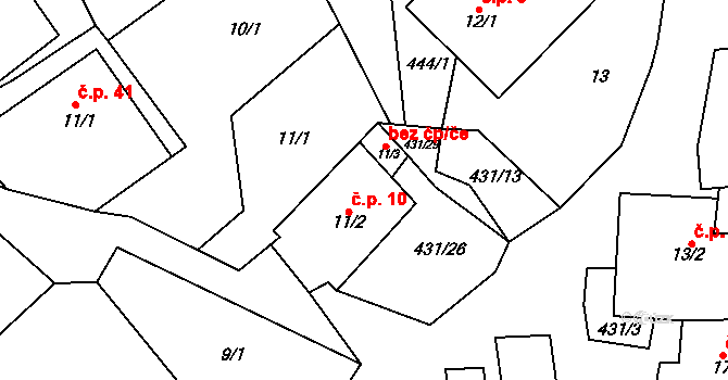Sulkovec 10 na parcele st. 11/2 v KÚ Sulkovec, Katastrální mapa