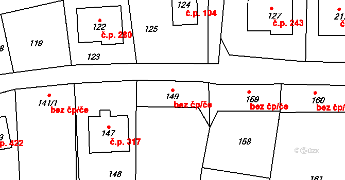 Lipůvka 39818276 na parcele st. 149 v KÚ Lipůvka, Katastrální mapa