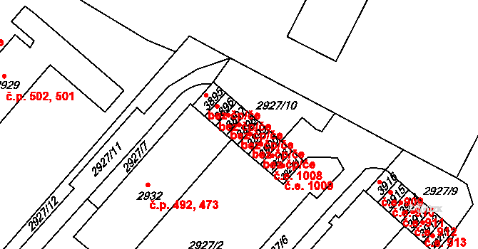 Děčín 40685276 na parcele st. 3898 v KÚ Podmokly, Katastrální mapa