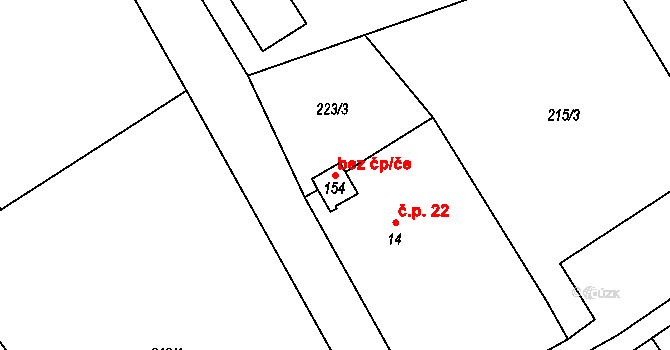 Hrádek nad Nisou 40818276 na parcele st. 154 v KÚ Dolní Suchá u Chotyně, Katastrální mapa