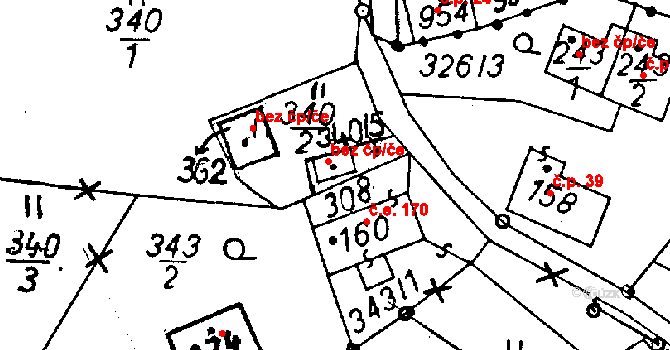 Pulečný 44226276 na parcele st. 308 v KÚ Pulečný, Katastrální mapa