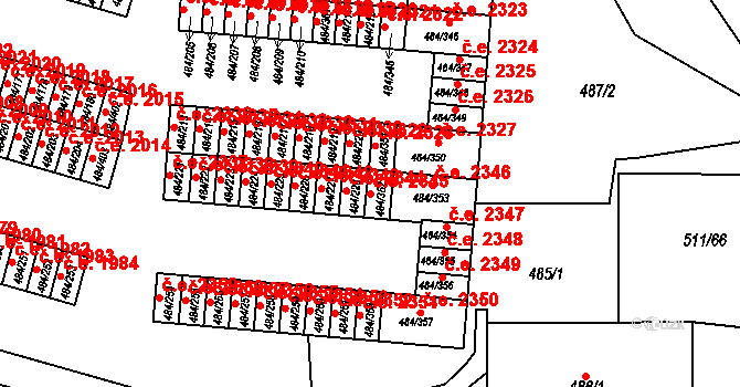 Havířov 44608276 na parcele st. 484/352 v KÚ Bludovice, Katastrální mapa