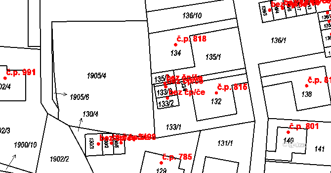 Ústí nad Labem 44747276 na parcele st. 133/3 v KÚ Klíše, Katastrální mapa