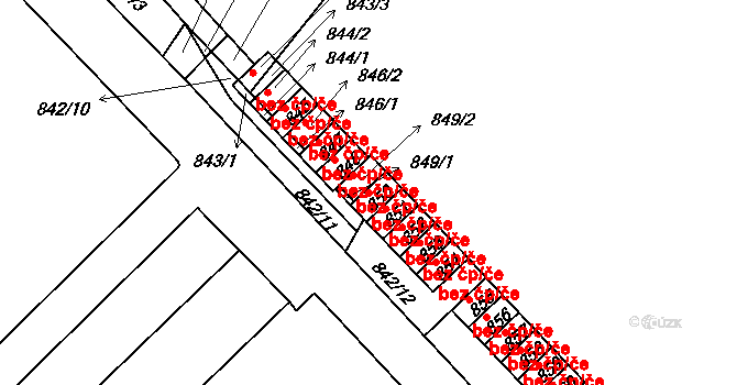 Komárov 46975276 na parcele st. 850 v KÚ Komárov u Hořovic, Katastrální mapa