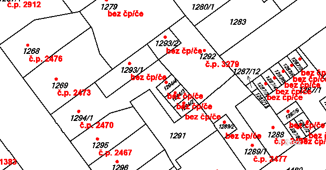 Teplice 49069276 na parcele st. 1294/4 v KÚ Teplice, Katastrální mapa