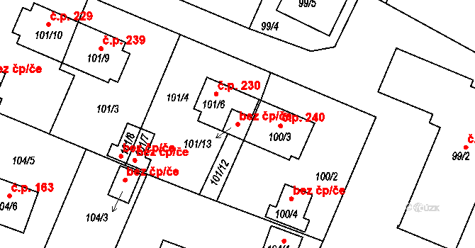 Holubov 49428276 na parcele st. 101/13 v KÚ Holubov, Katastrální mapa