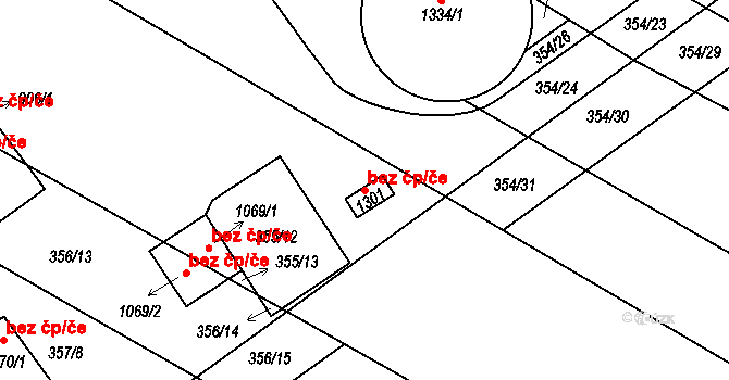 Kardašova Řečice 49440276 na parcele st. 1301 v KÚ Kardašova Řečice, Katastrální mapa