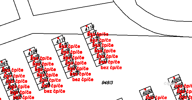 Třebíč 50463276 na parcele st. 4114 v KÚ Třebíč, Katastrální mapa