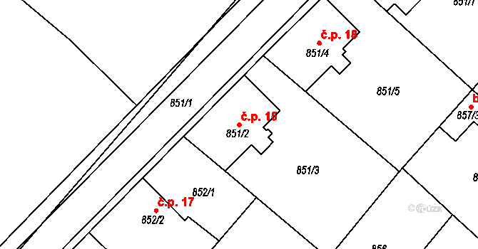 Týniště nad Orlicí 15 na parcele st. 851/2 v KÚ Týniště nad Orlicí, Katastrální mapa