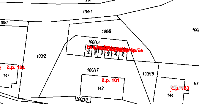 Skořenice 98266276 na parcele st. 149/3 v KÚ Skořenice, Katastrální mapa
