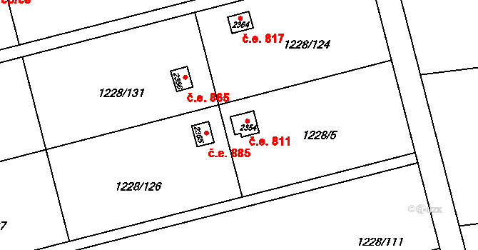 Lipník nad Bečvou I-Město 811, Lipník nad Bečvou na parcele st. 2354 v KÚ Lipník nad Bečvou, Katastrální mapa