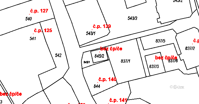 Fryšták 115642277 na parcele st. 845/2 v KÚ Fryšták, Katastrální mapa