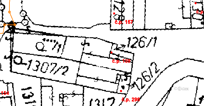 Přerov nad Labem 159 na parcele st. 126/1 v KÚ Přerov nad Labem, Katastrální mapa