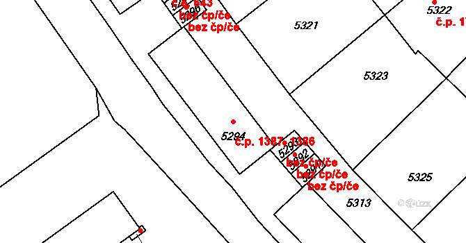 Kročehlavy 1386,1387, Kladno na parcele st. 5294 v KÚ Kročehlavy, Katastrální mapa