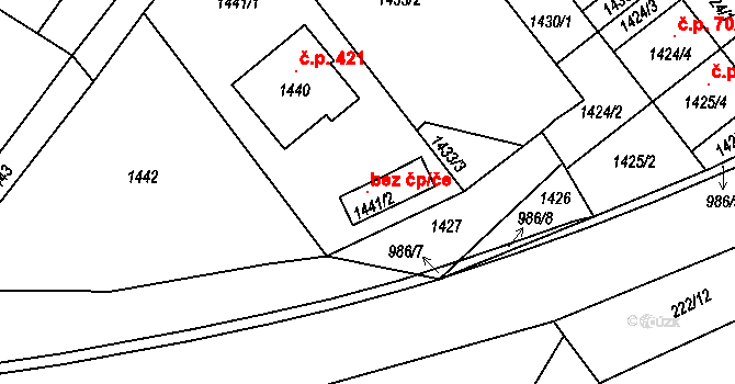 Zlín 148002277 na parcele st. 1441/2 v KÚ Štípa, Katastrální mapa