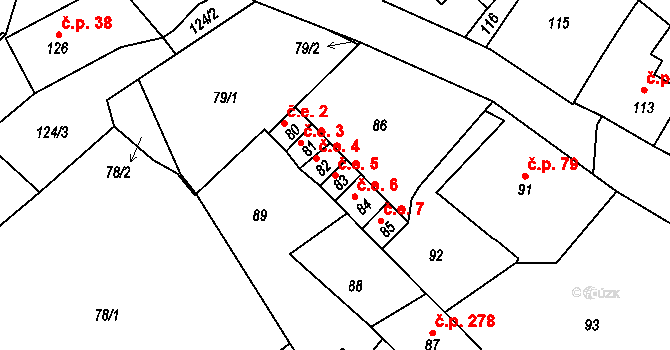 Loučná 5, Hrádek nad Nisou na parcele st. 83 v KÚ Loučná, Katastrální mapa