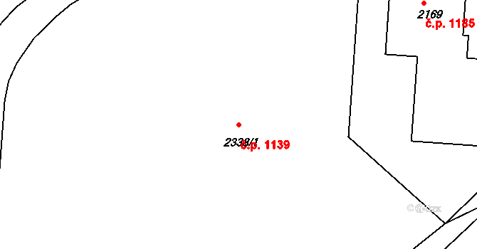 Uherské Hradiště 1139 na parcele st. 2338/1 v KÚ Uherské Hradiště, Katastrální mapa