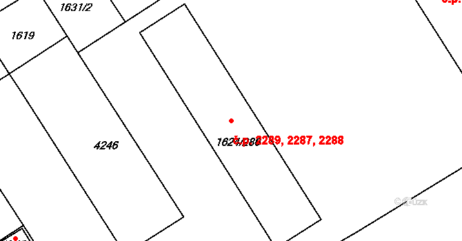 Mizerov 2287,2288,2289, Karviná na parcele st. 1624/286 v KÚ Karviná-město, Katastrální mapa