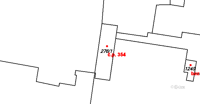 Lipník nad Bečvou I-Město 354, Lipník nad Bečvou na parcele st. 276/1 v KÚ Lipník nad Bečvou, Katastrální mapa