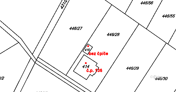 Kamenný Přívoz 39601277 na parcele st. 415 v KÚ Kamenný Přívoz, Katastrální mapa